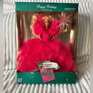 Vintage 1990 Holiday Barbie Doll - Pink